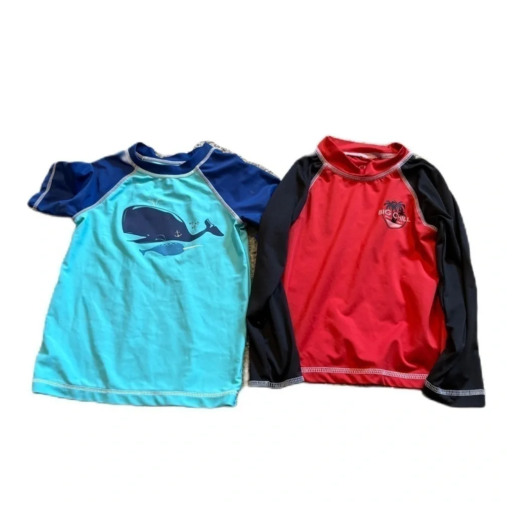 4T Rash Guard Bundle Lot Circo Whale Big Chill Long Sleeve Red Blue Black Swim